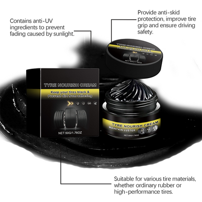 🚗 BUY 1 GET 1 FREE✨ Tire Wax – Restores Black Gloss, Blocks UV, Repels Dirt & Easy Quick🛞